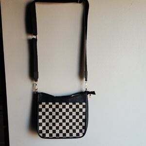 Checkered Black and White Crossbody Bag
